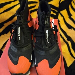 Nike Grade School Huarache Black and Orange Shoes